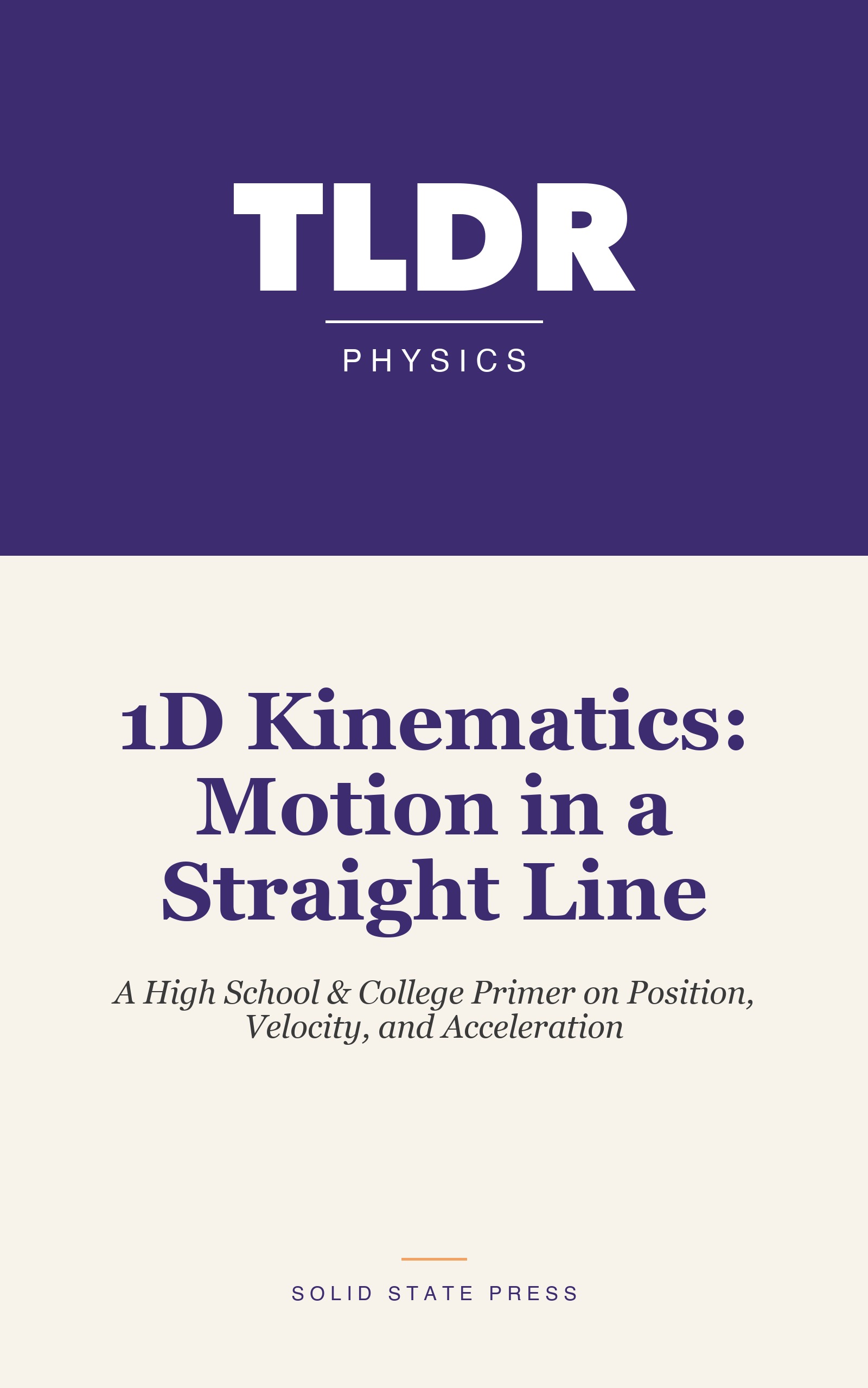 1D Kinematics: Motion in a Straight Line cover