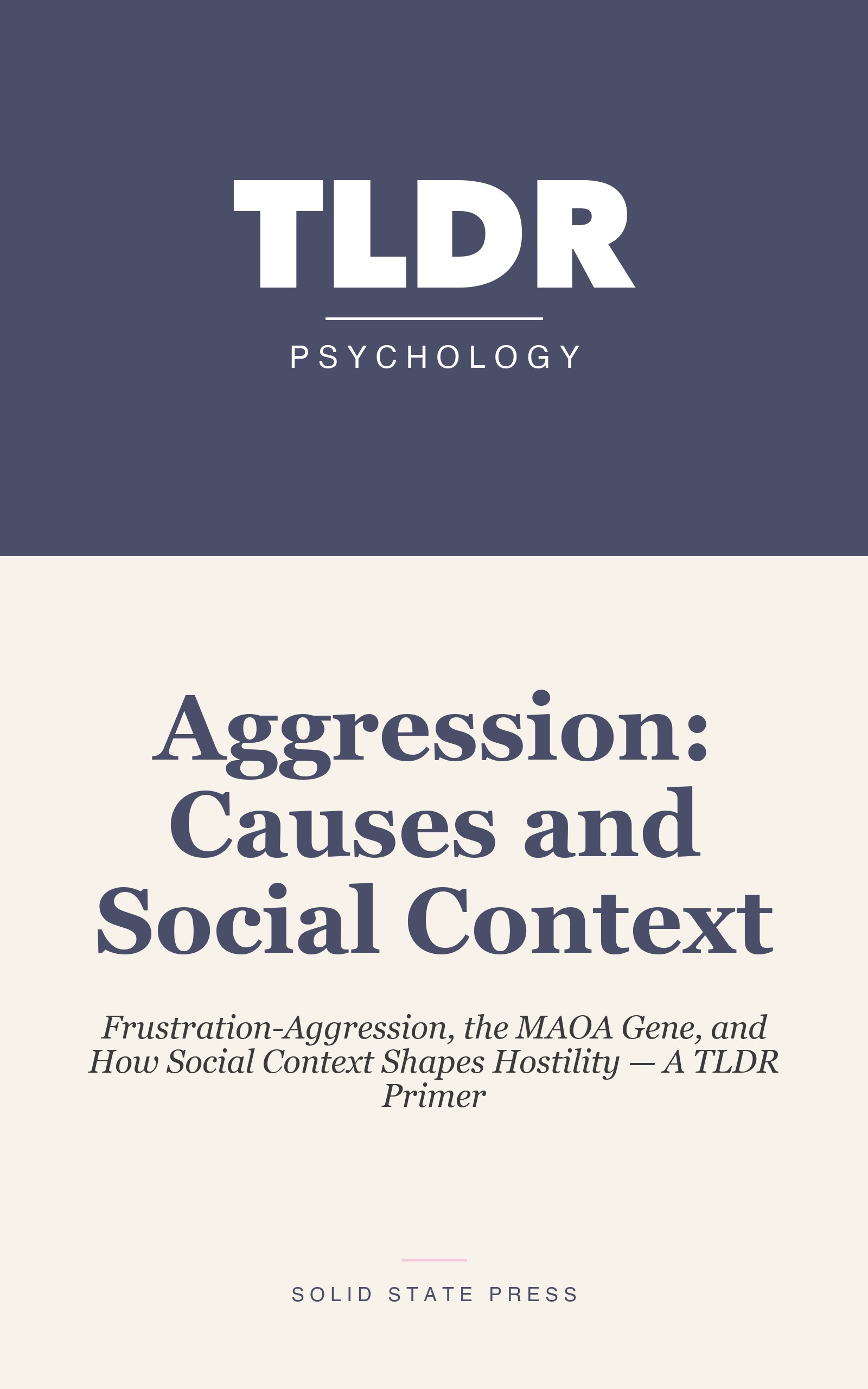 Aggression: Causes and Social Context cover
