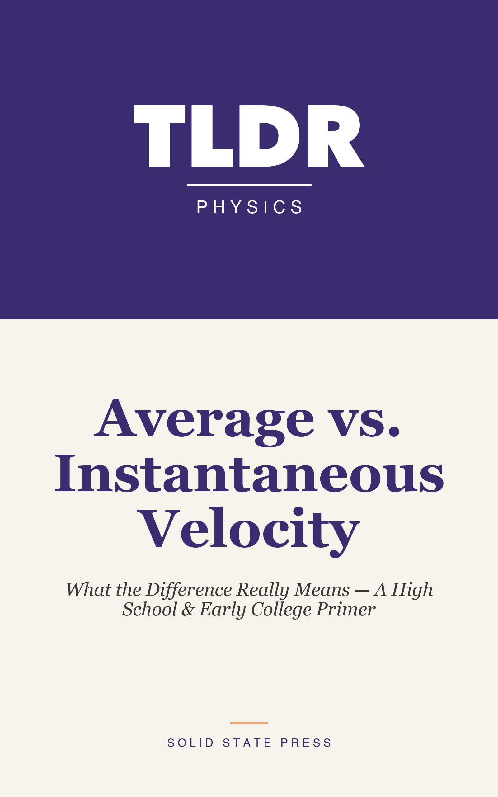 Average vs. Instantaneous Velocity cover