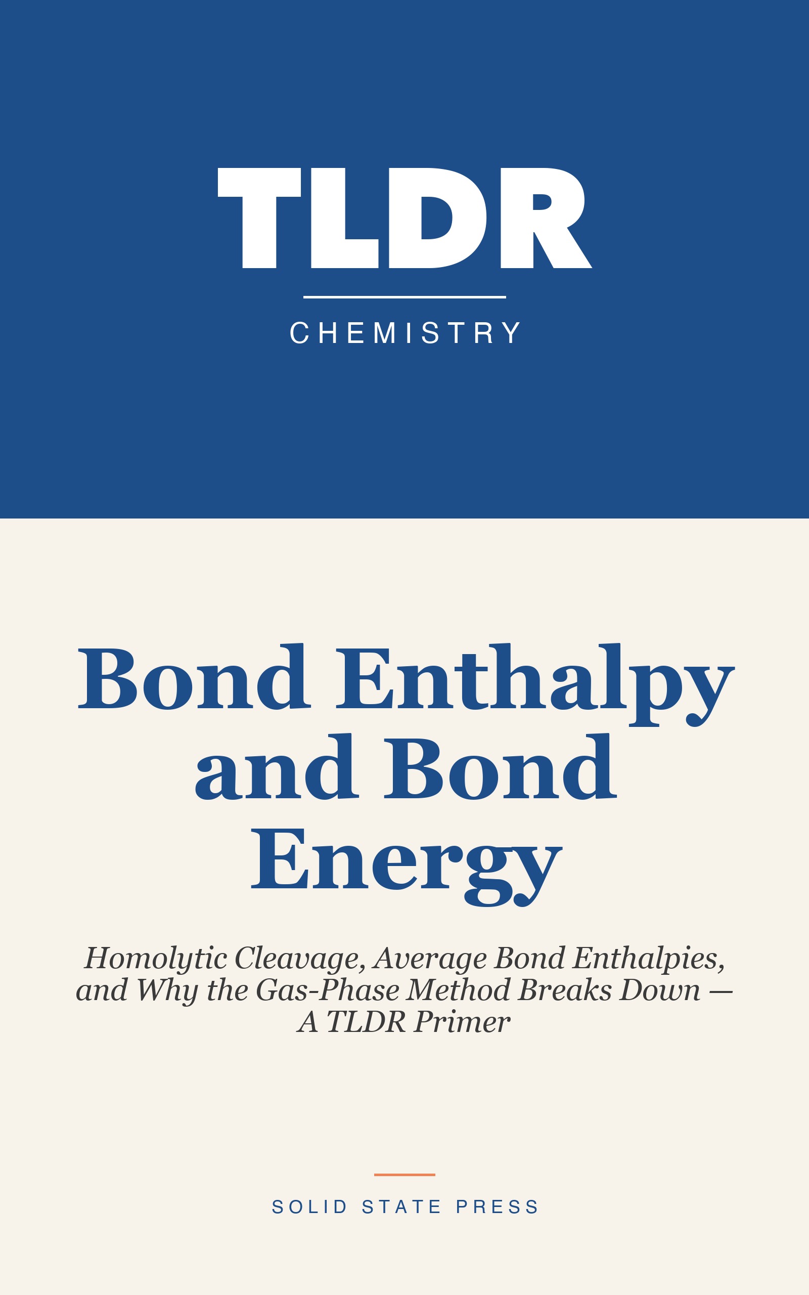 Bond Enthalpy and Bond Energy cover