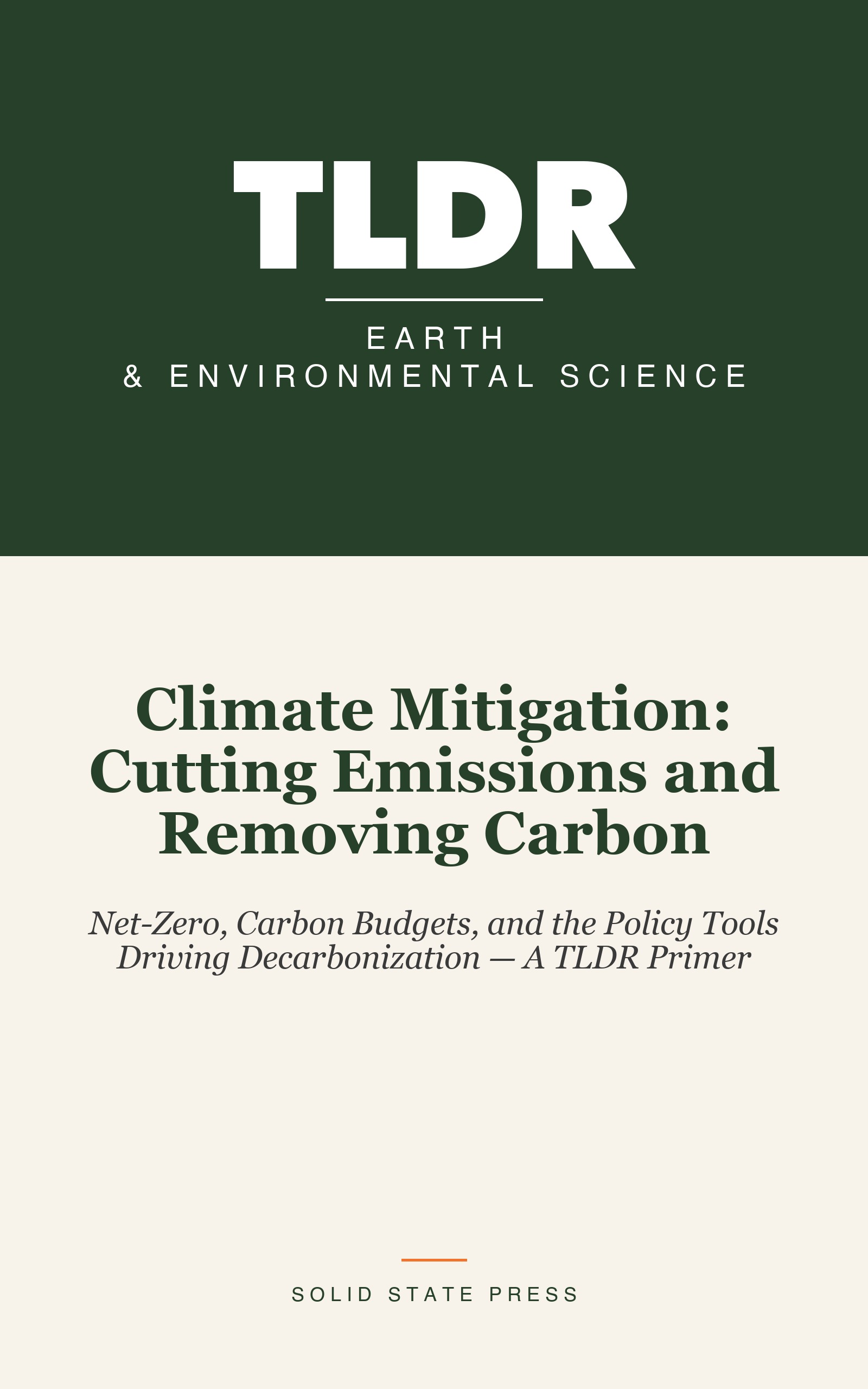 Climate Mitigation: Cutting Emissions and Removing Carbon cover