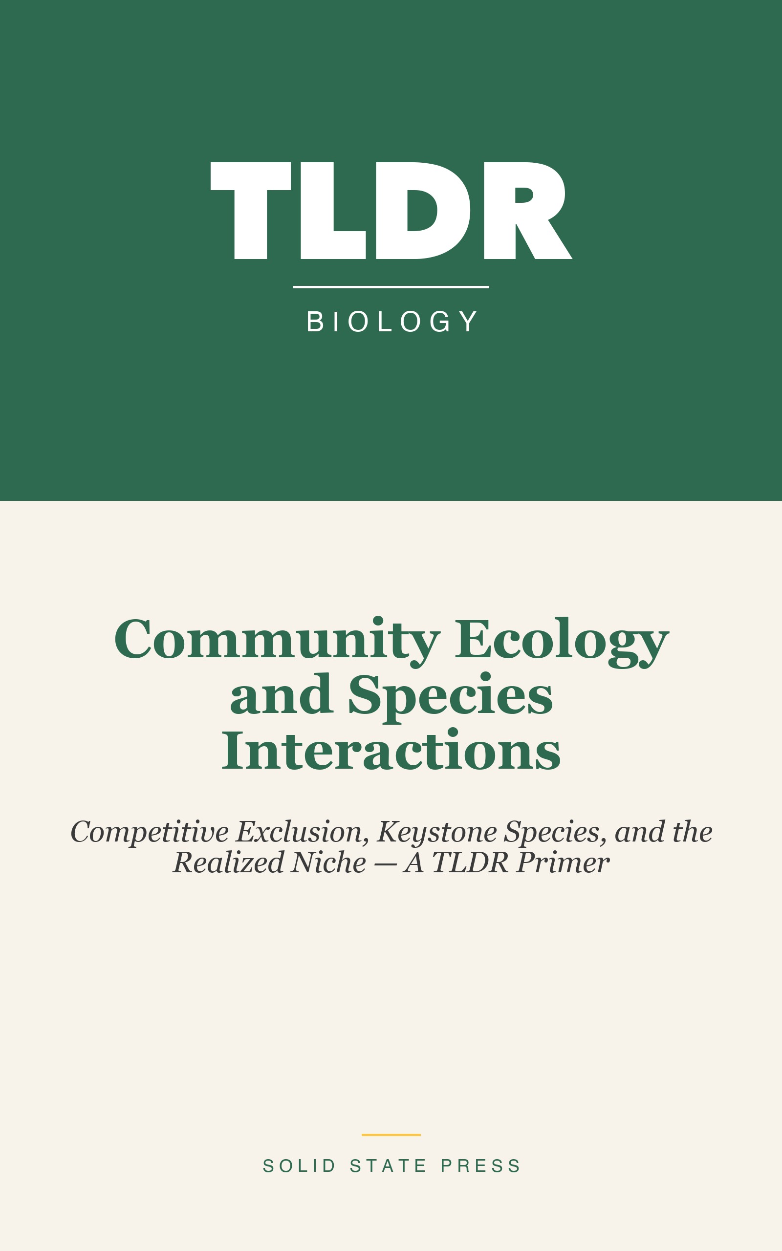 Community Ecology and Species Interactions cover