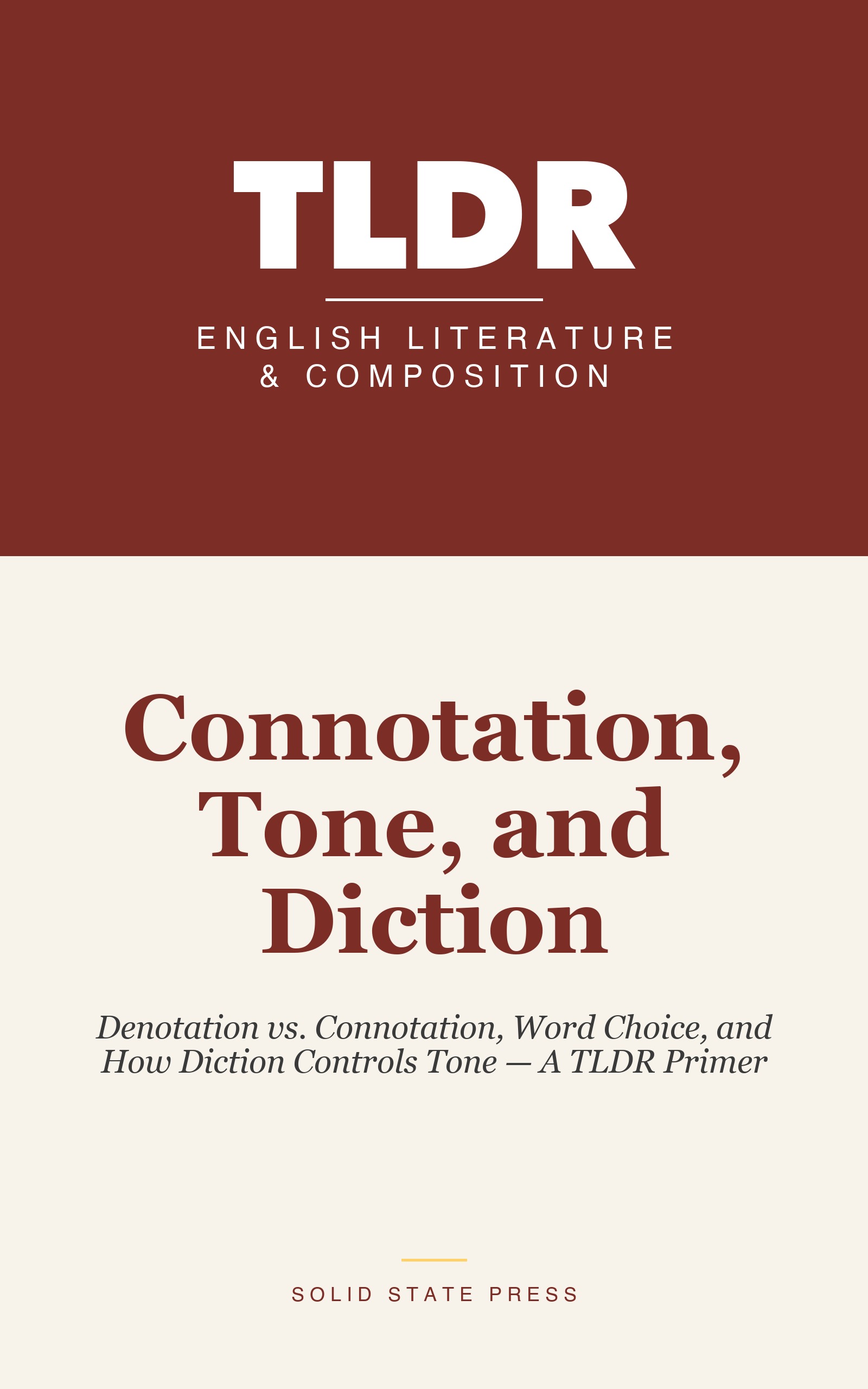 Connotation, Tone, and Diction cover