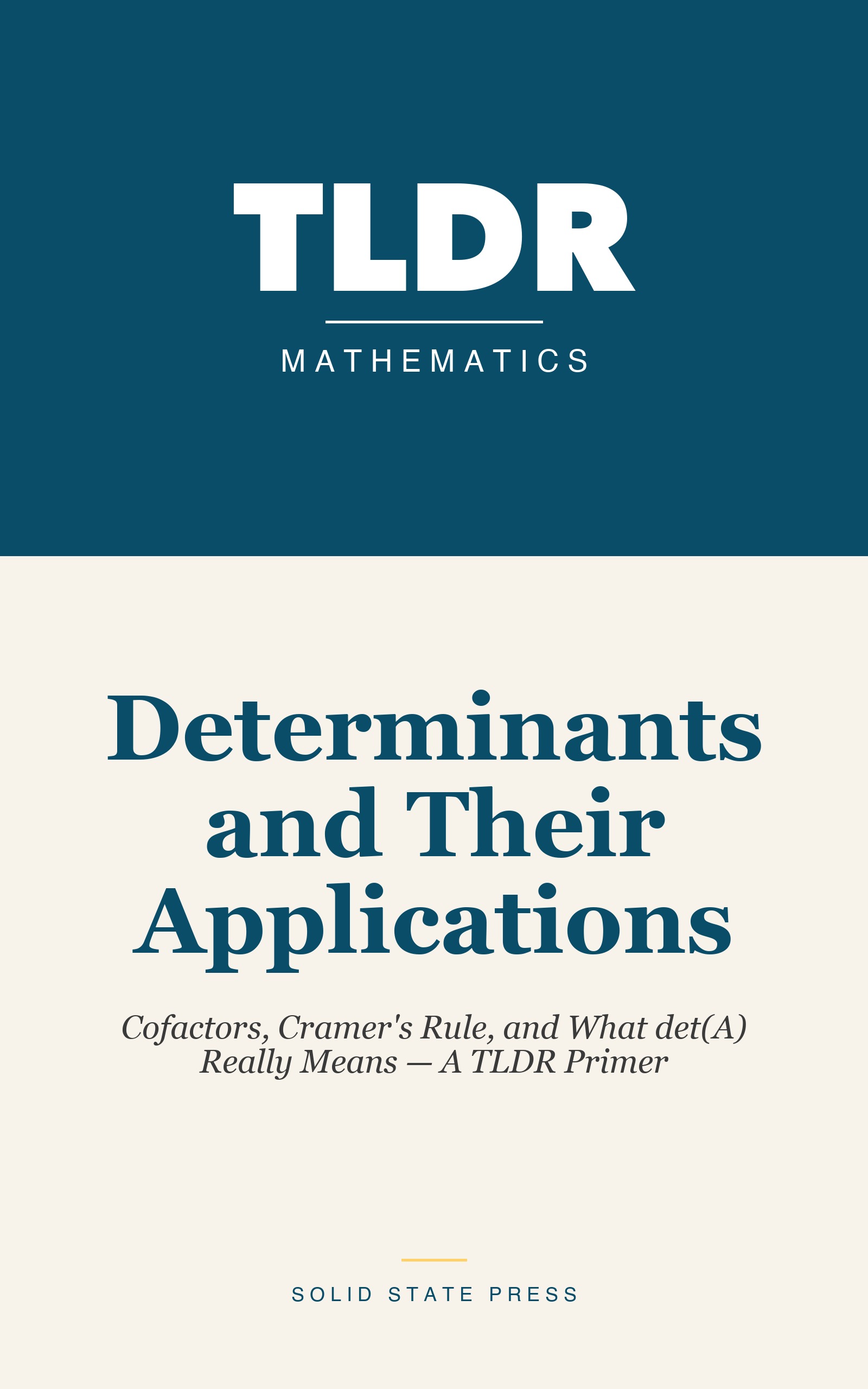 Determinants and Their Applications cover