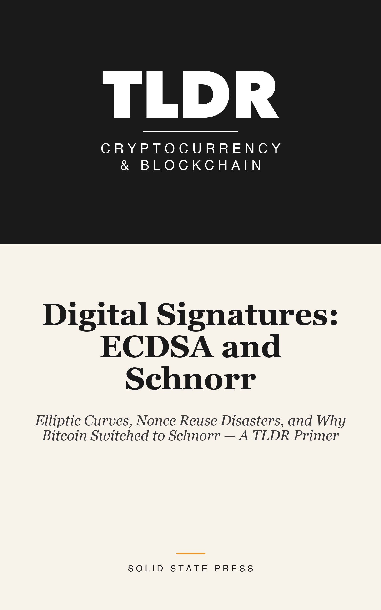 Digital Signatures: ECDSA and Schnorr cover