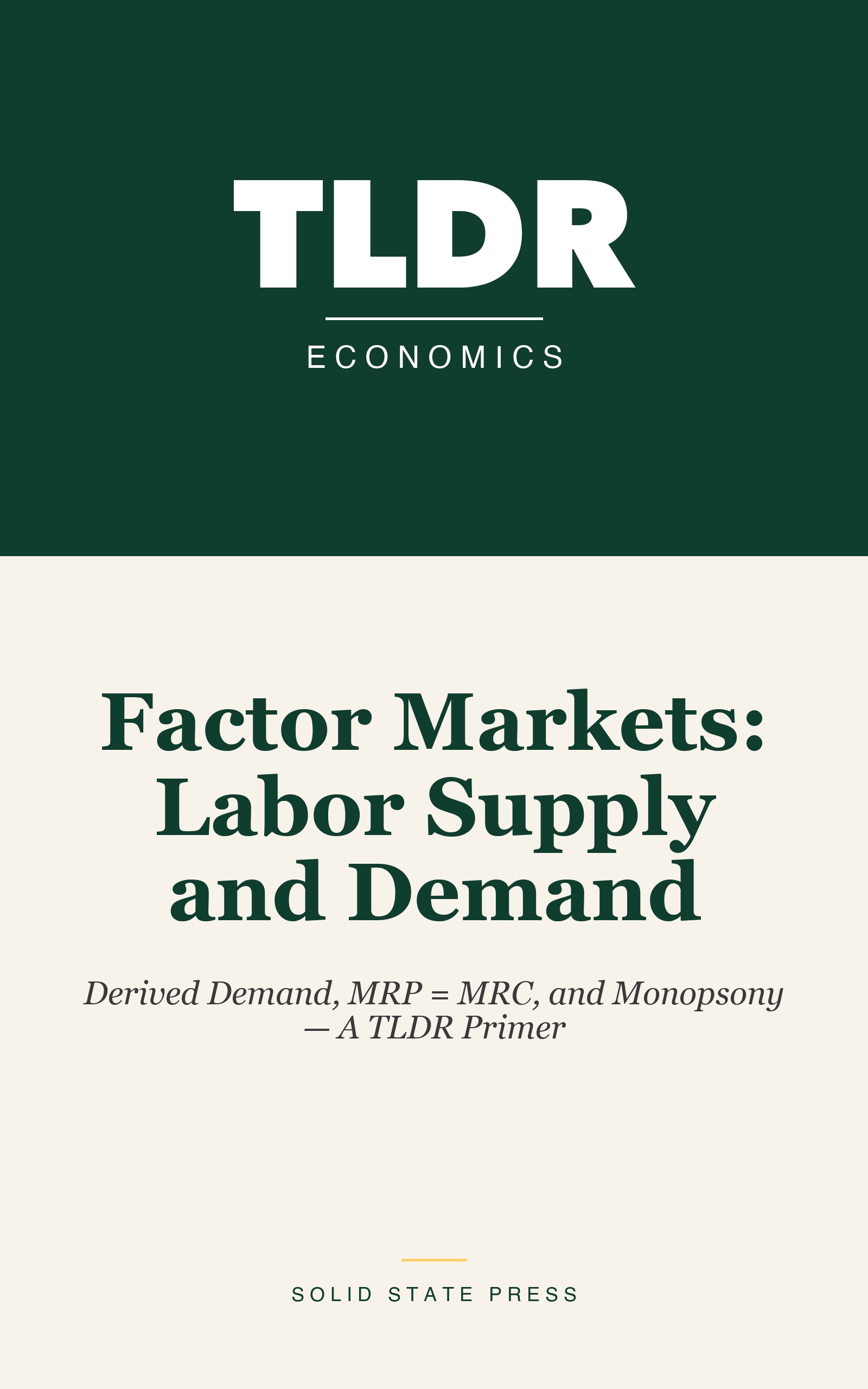 Factor Markets: Labor Supply and Demand cover