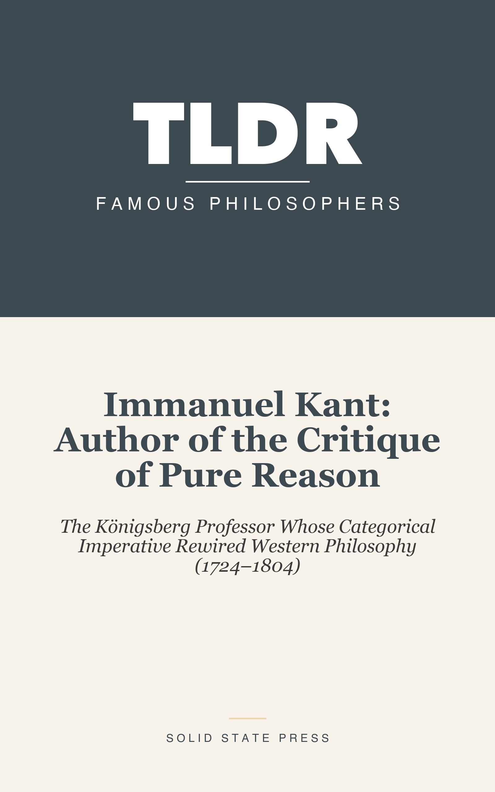 Immanuel Kant: Author of the Critique of Pure Reason cover