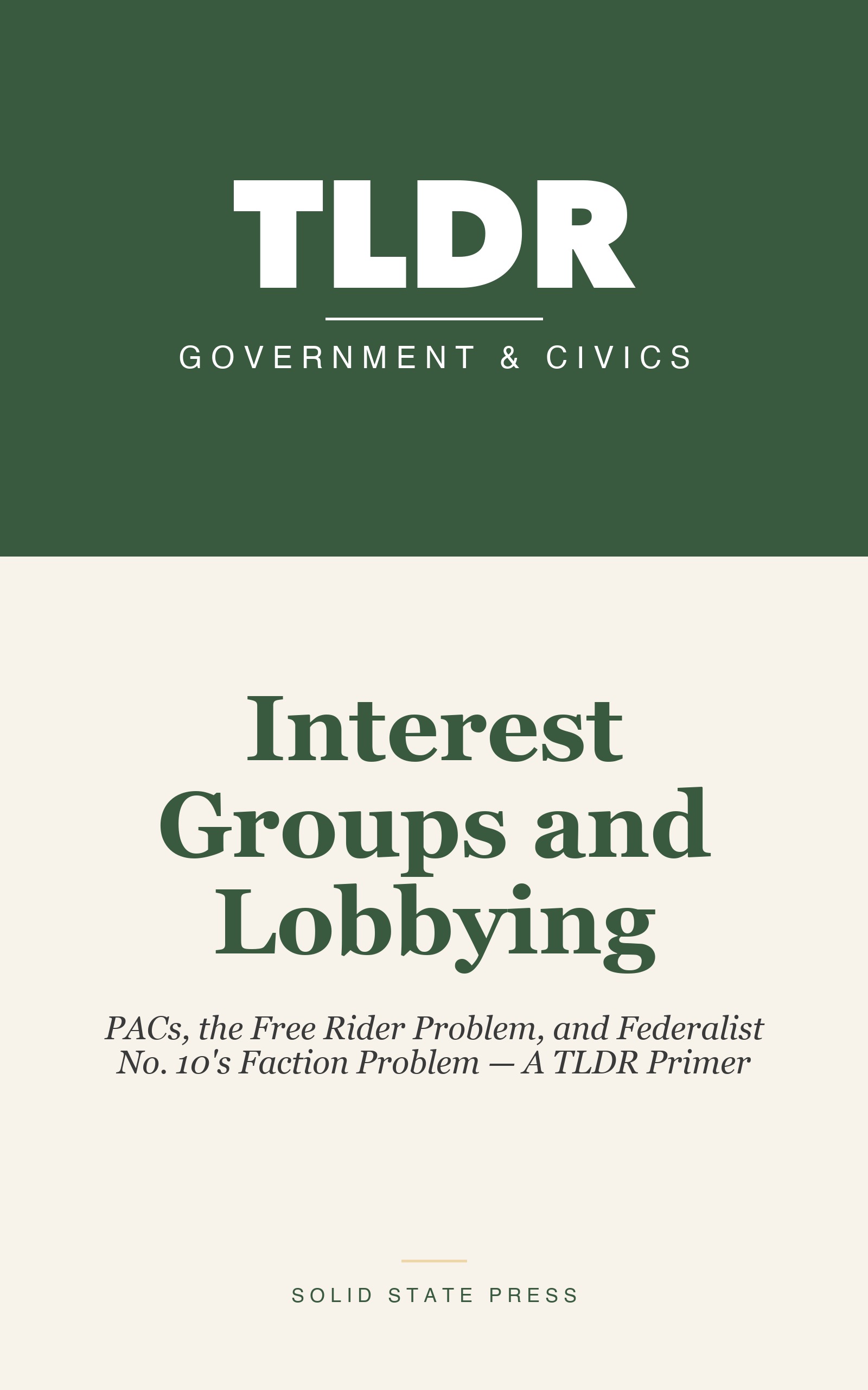 Interest Groups and Lobbying cover