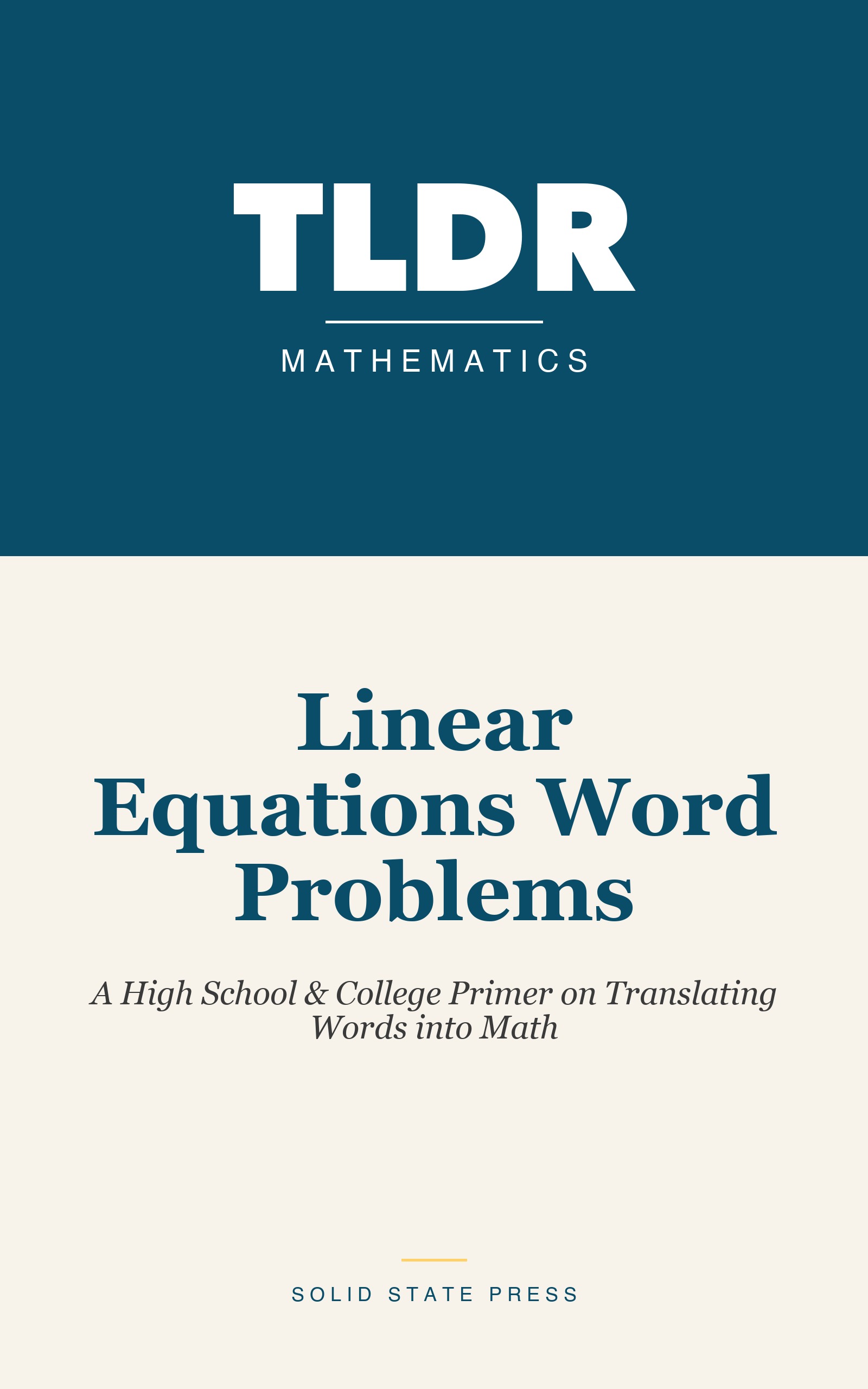 Linear Equations Word Problems cover