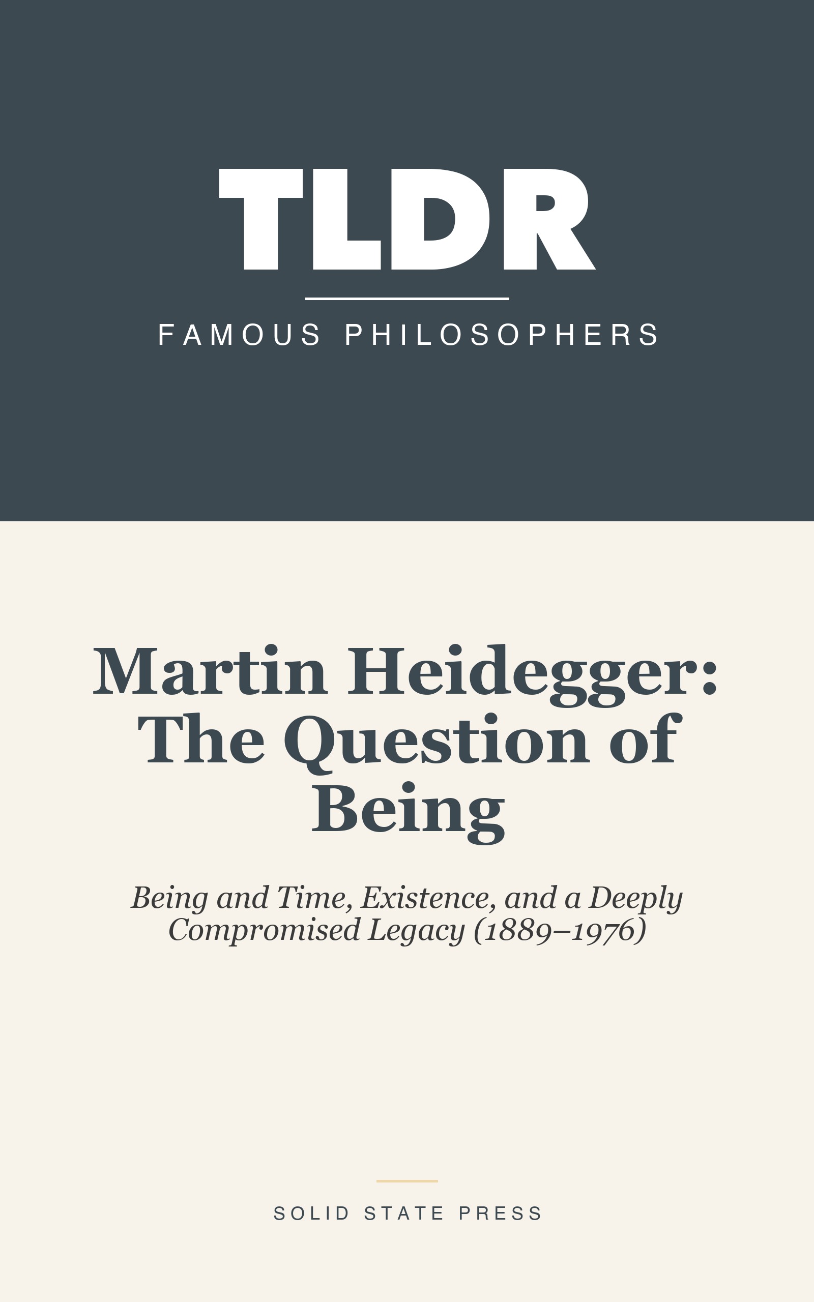Martin Heidegger: The Question of Being cover