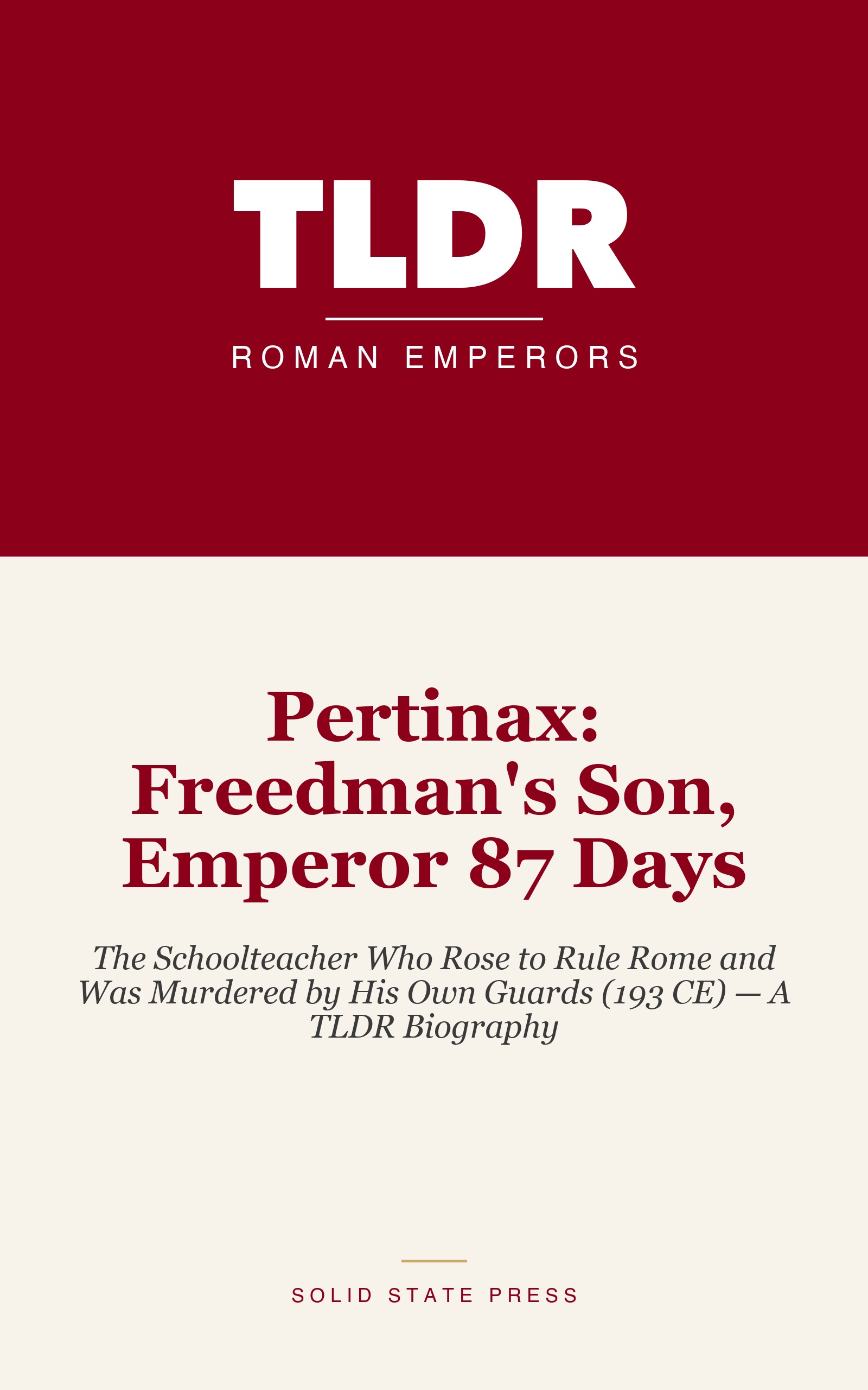 Pertinax: Freedman's Son, Emperor 87 Days cover