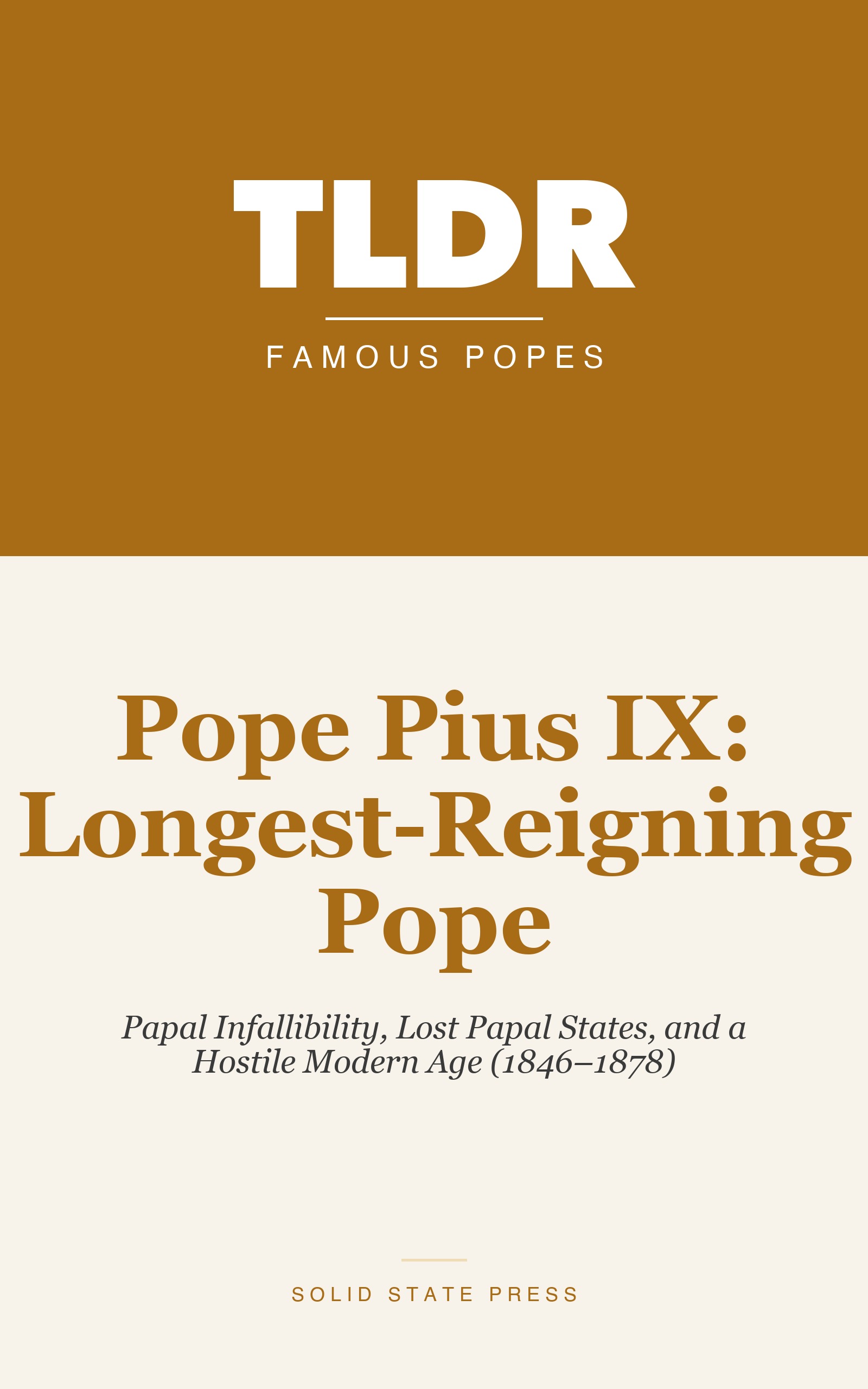 Pope Pius IX: Longest-Reigning Pope cover