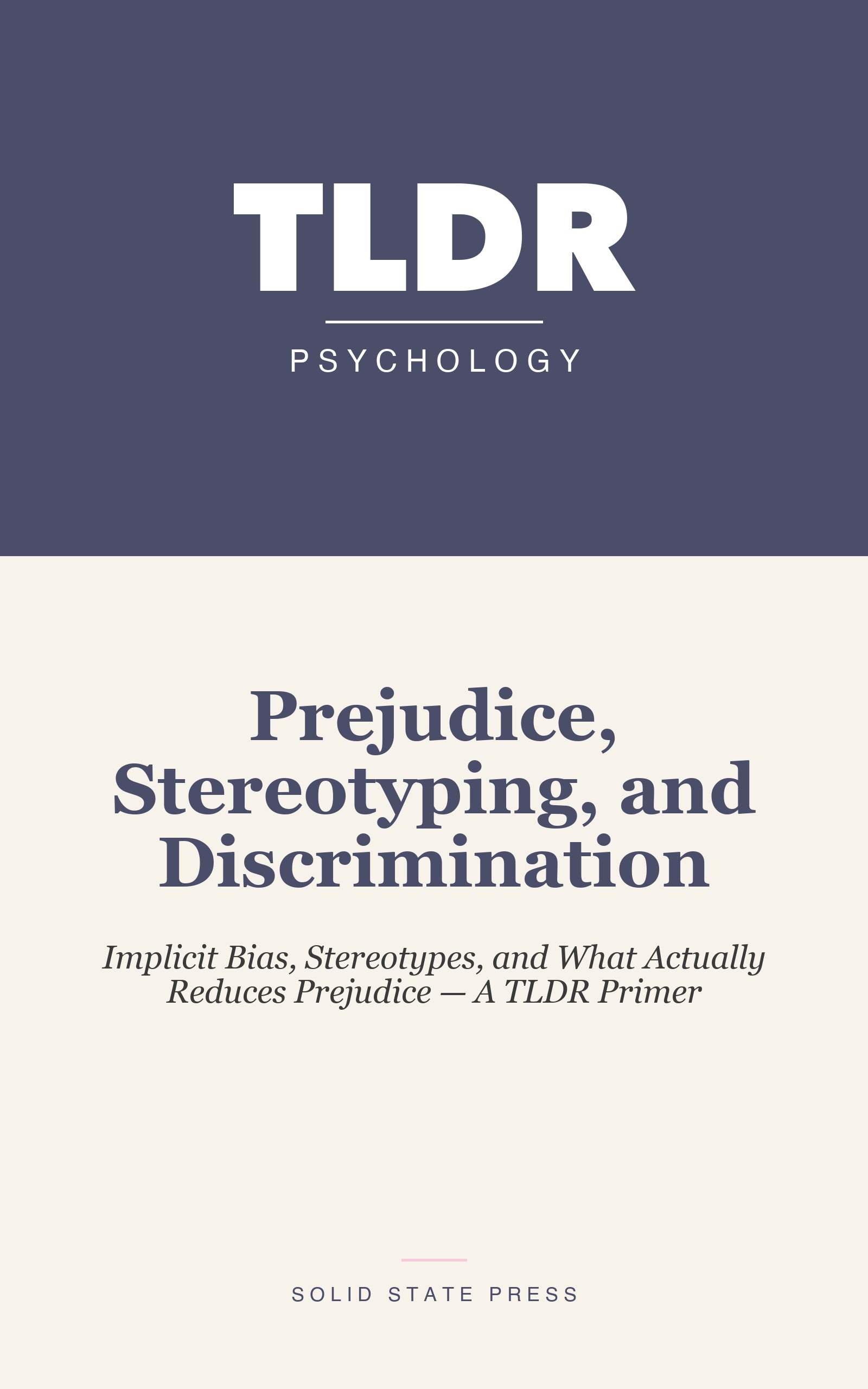 Prejudice, Stereotyping, and Discrimination cover