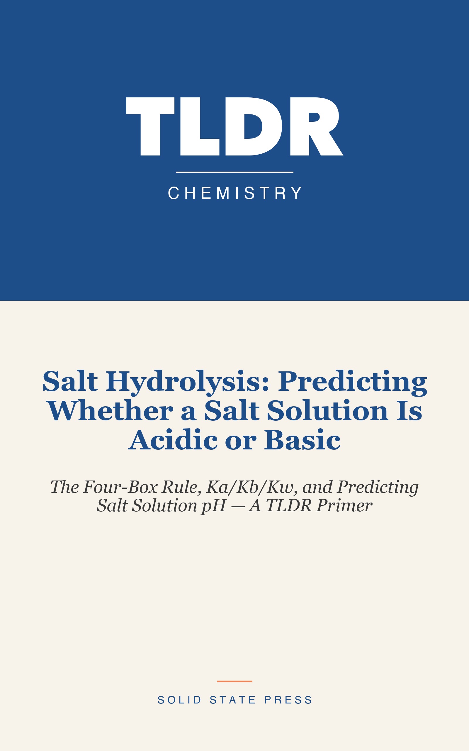 Salt Hydrolysis: Predicting Whether a Salt Solution Is Acidic or Basic cover
