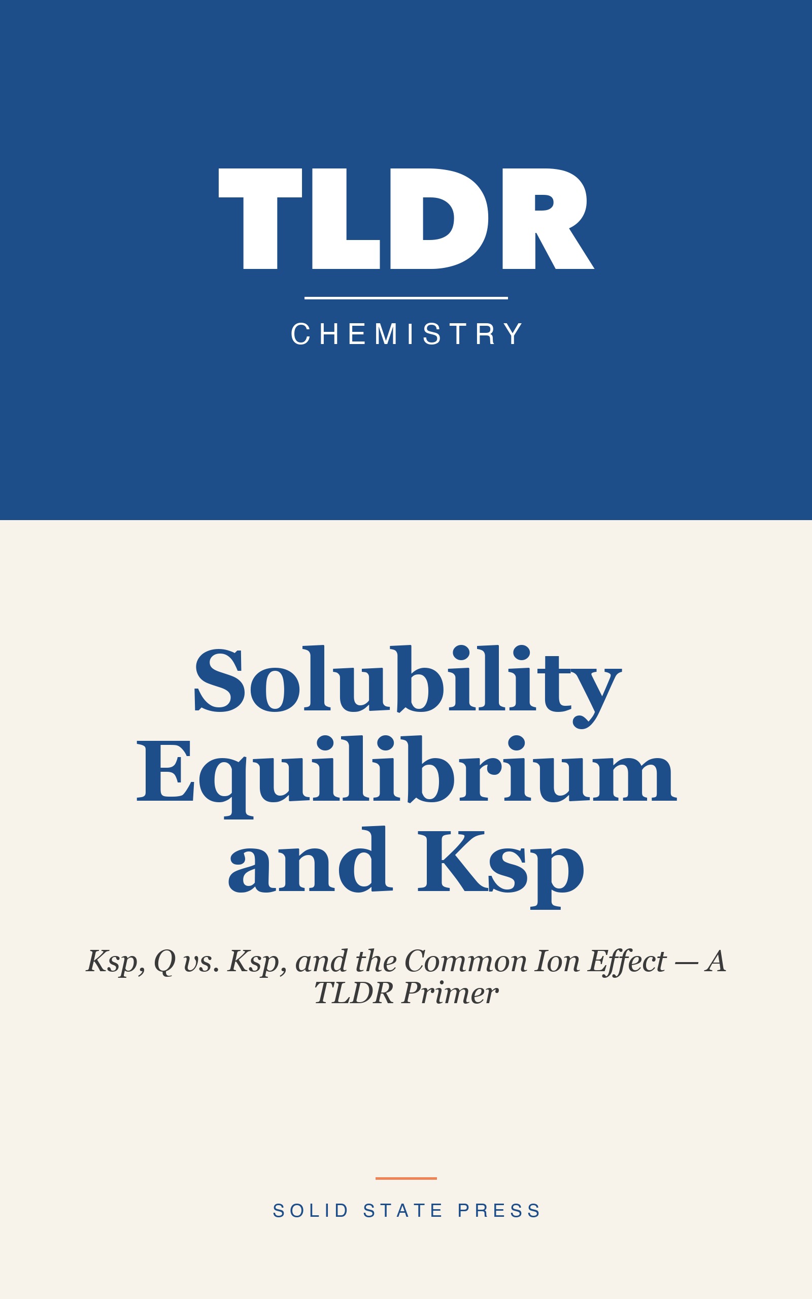 Solubility Equilibrium and Ksp cover