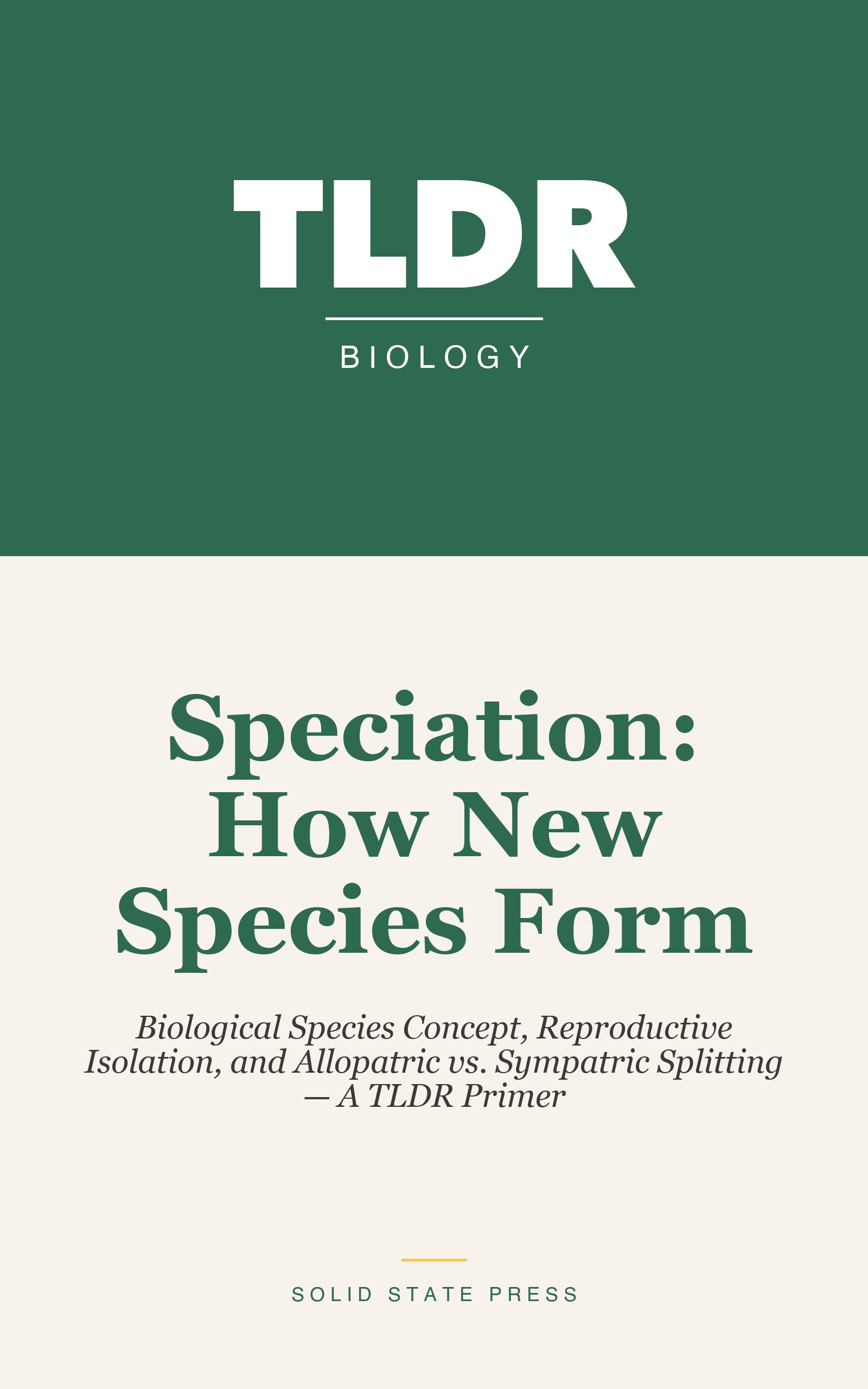 Speciation: How New Species Form cover