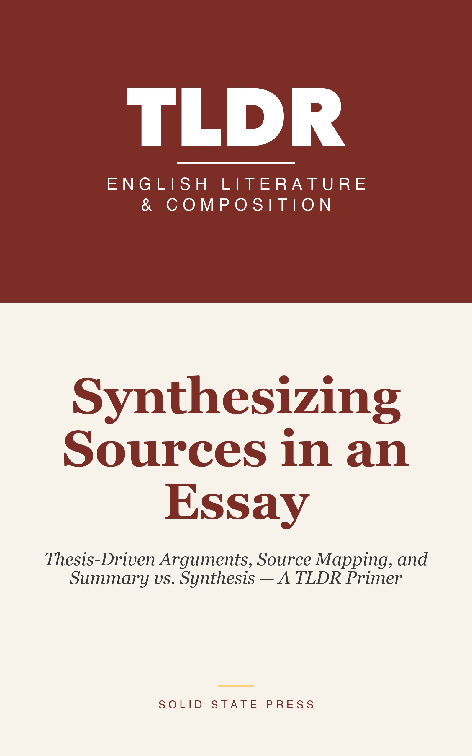 Synthesizing Sources in an Essay cover