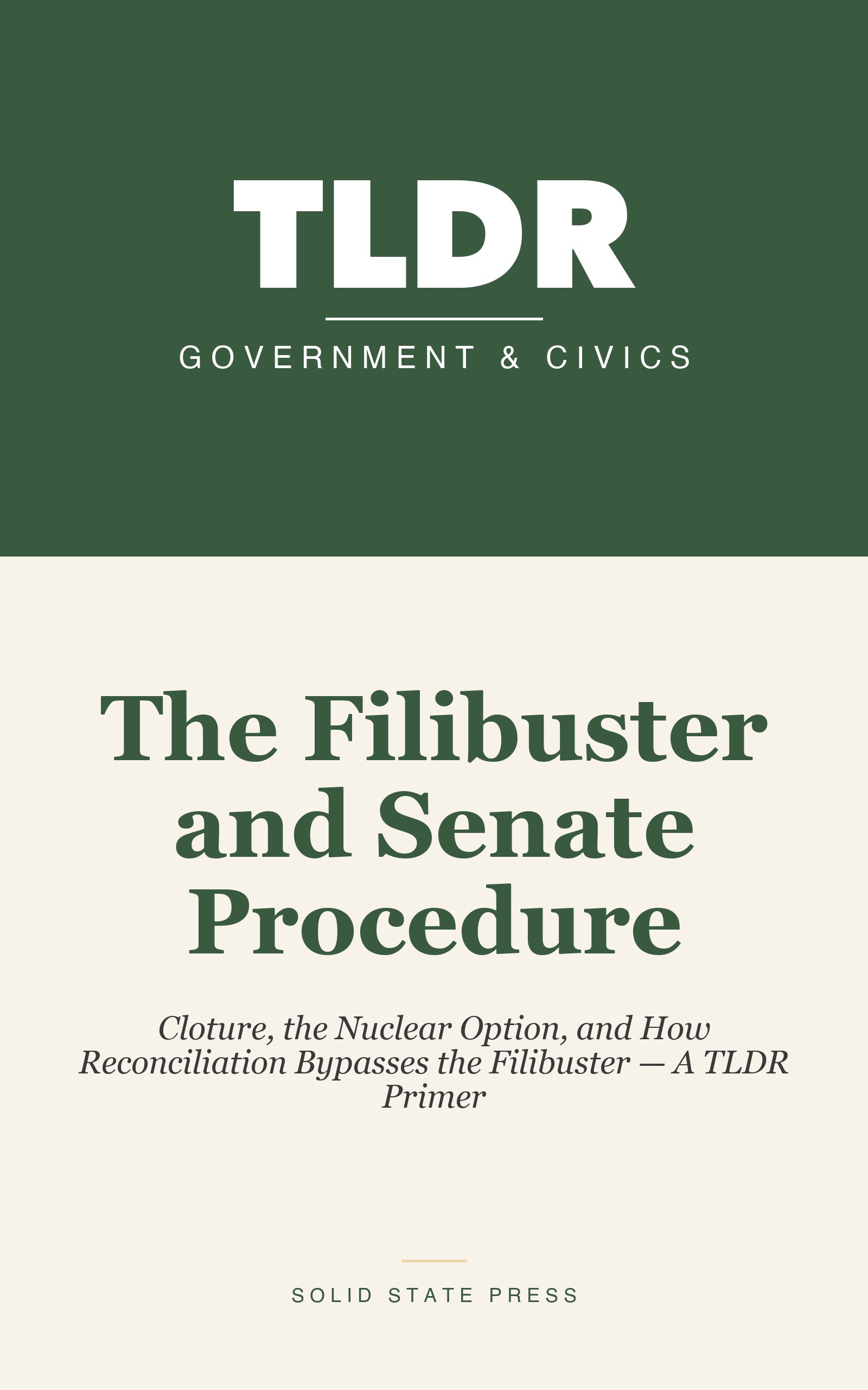 The Filibuster and Senate Procedure cover