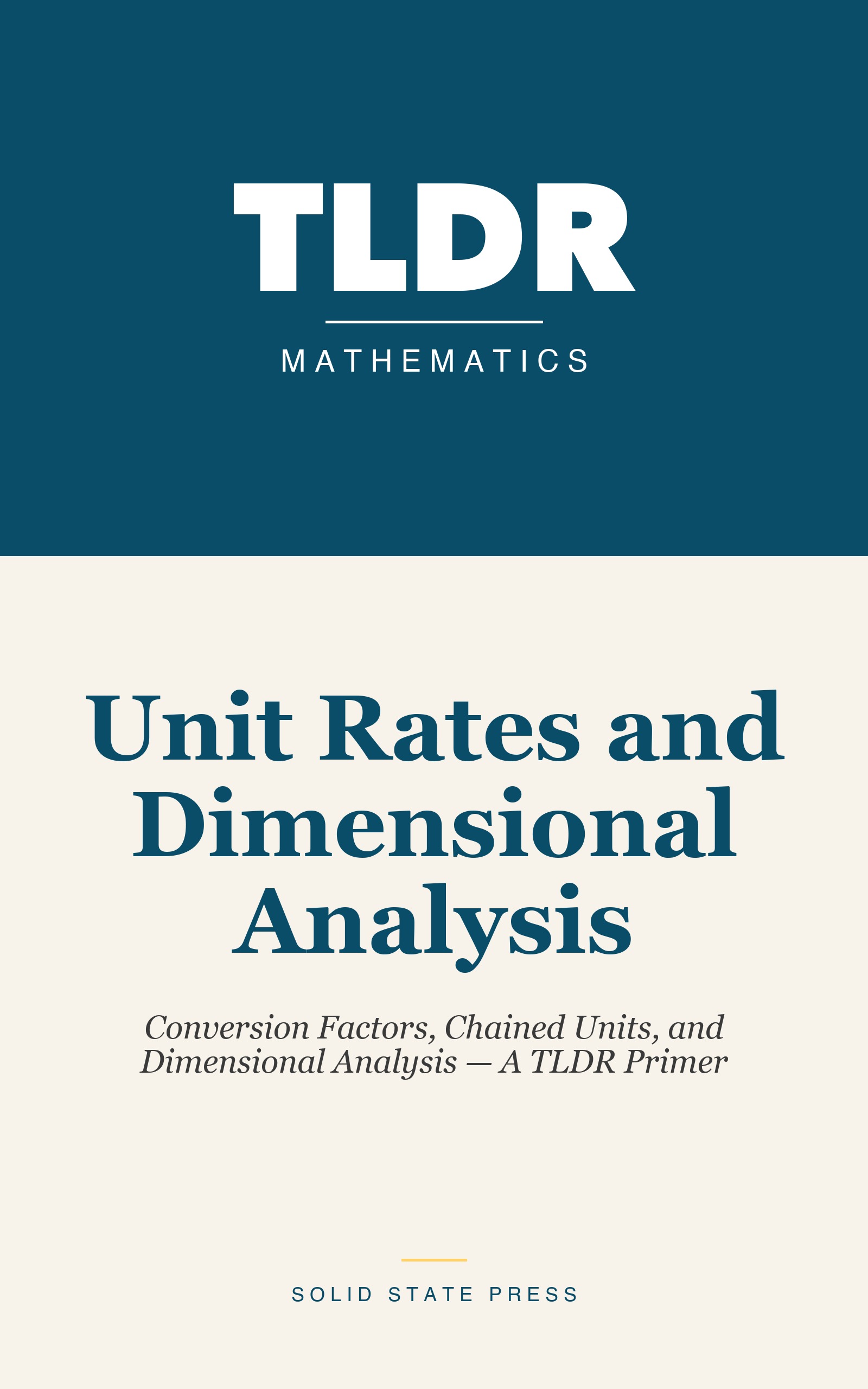 Unit Rates and Dimensional Analysis cover