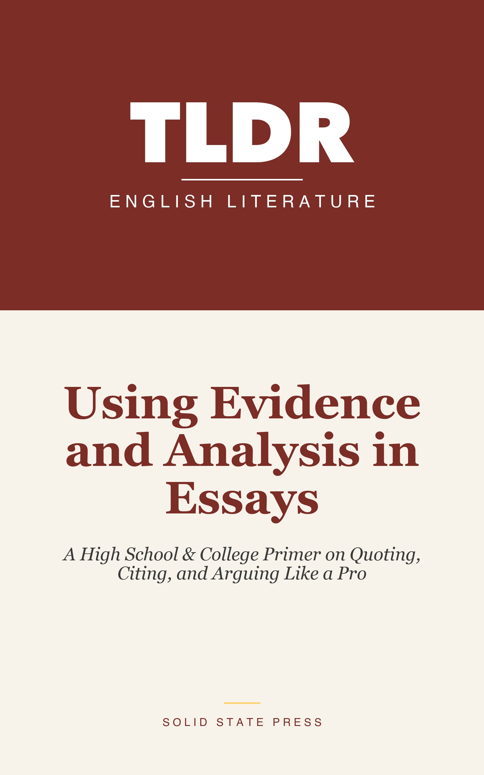 Using Evidence and Analysis in Essays cover