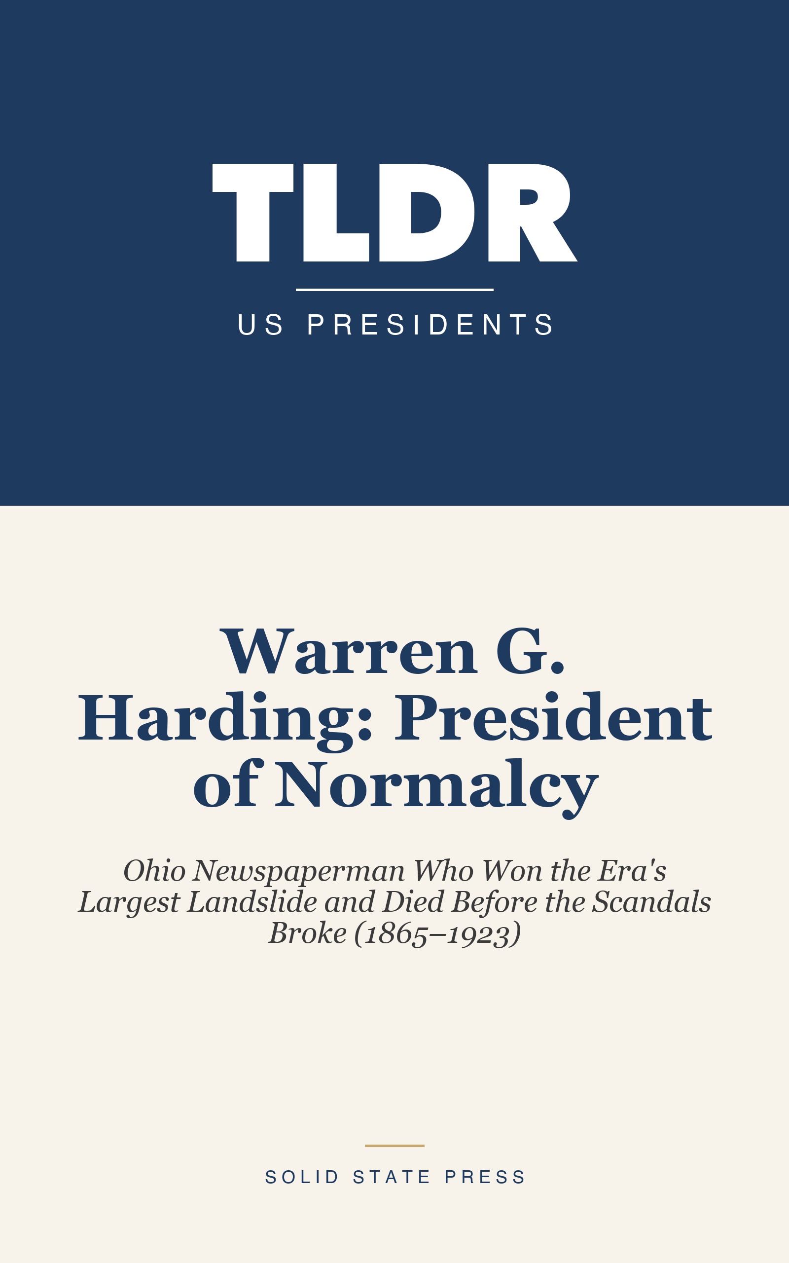 Warren G. Harding: President of Normalcy cover