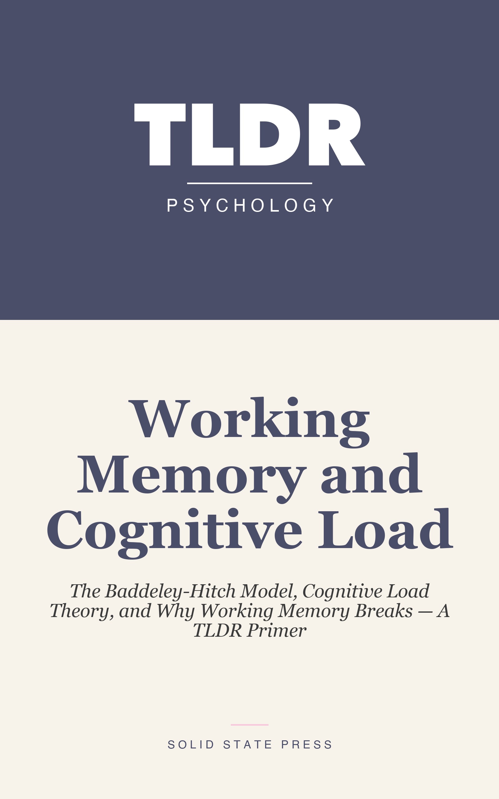 Working Memory and Cognitive Load cover